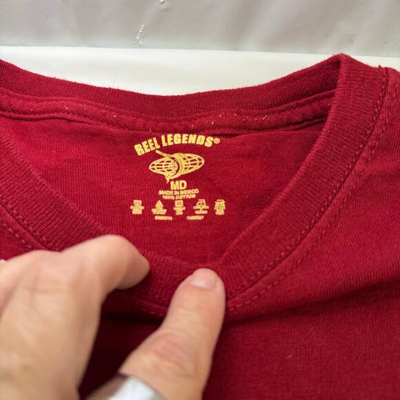 Reel Legends Tallahassee Graphic T-Shirt Red Bass Fishing Tee Size Medium - Picture 6 of 8